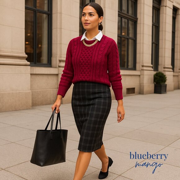 Diamond Lattice Bobble Knit Crewneck Sweater | Jewel-Tone Holiday Capsule | NWOT - Picture 1 of 8